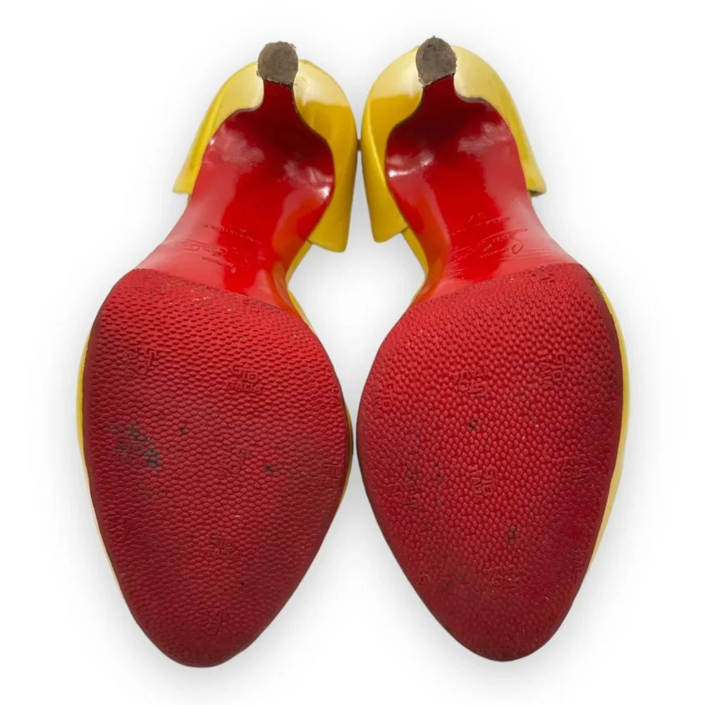 [relisted] Christian Louboutin Bright Yellow Peep Toe Heels - Picture 6 of 11